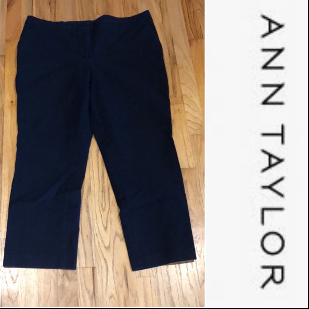 Ann Taylor in the incredible Kate Fit Navy trouser in size 16T